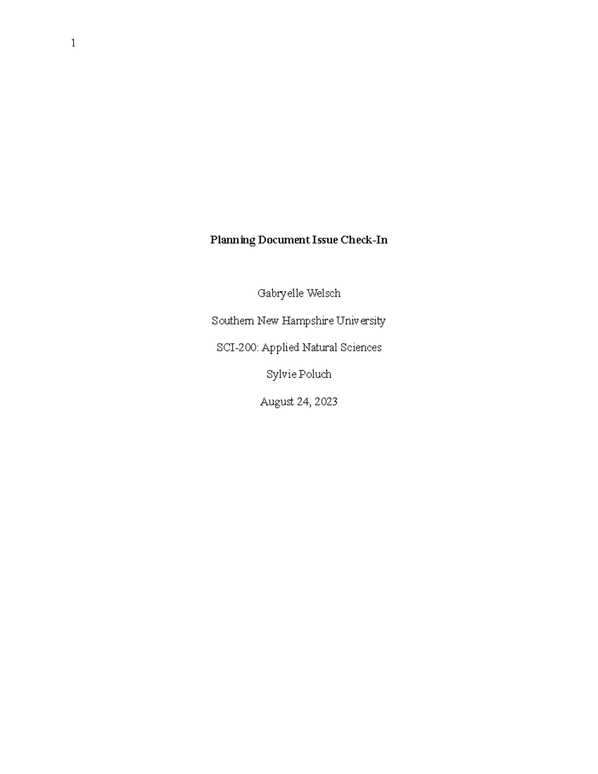 Planning document issue check in 1 planning document issue check in