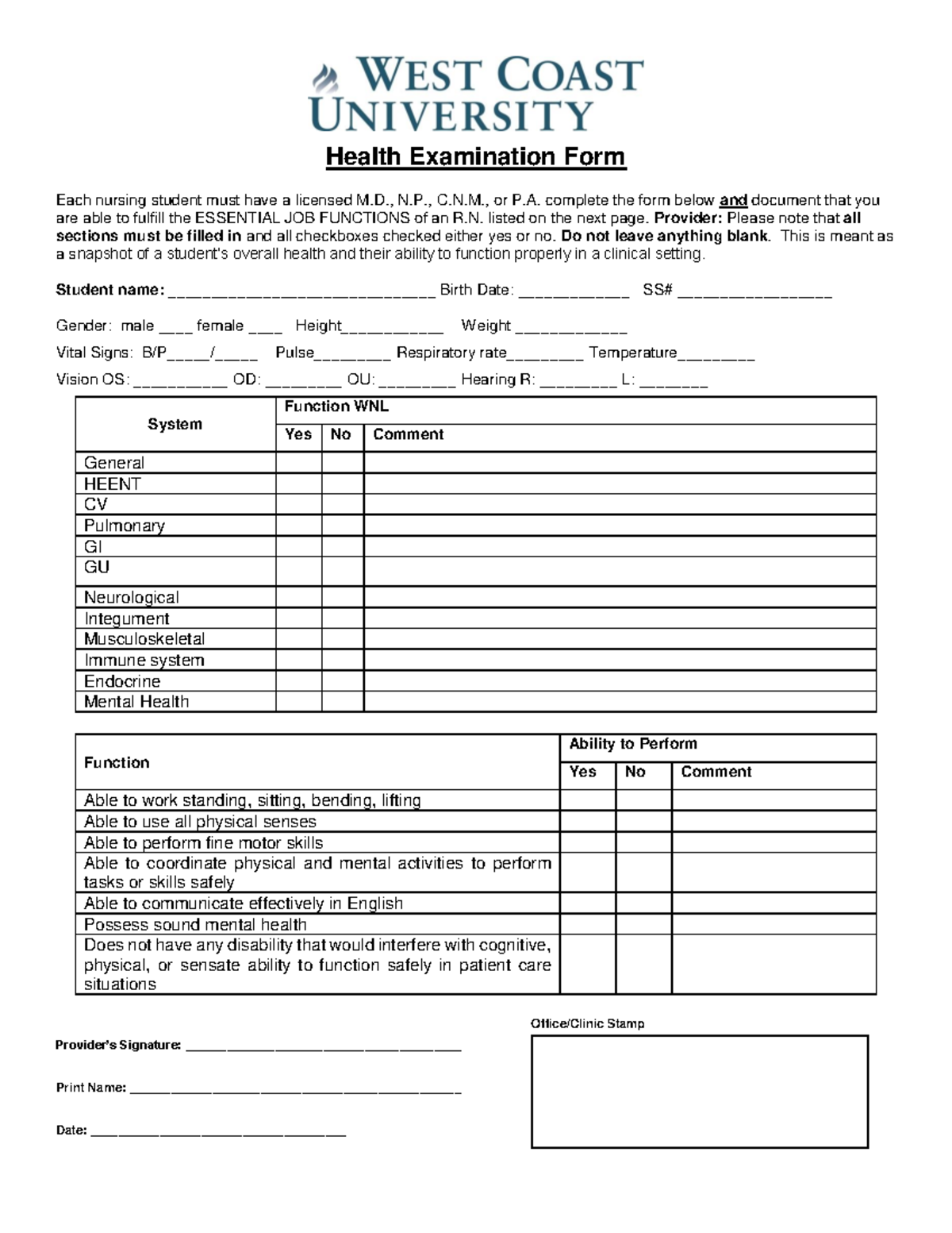 Health Exam Form TB Blank Form Health Examination Form Each Nursing   Thumb 1200 1553 