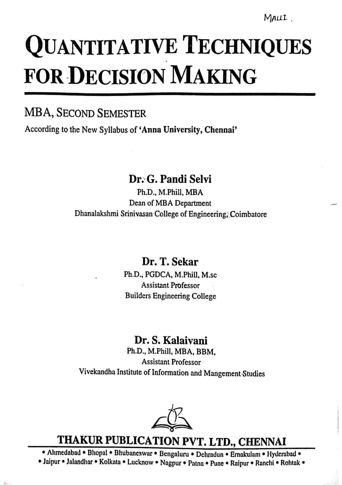 BA4201 Quantitative Techniques For Decision Making-1-26 - Masters In ...