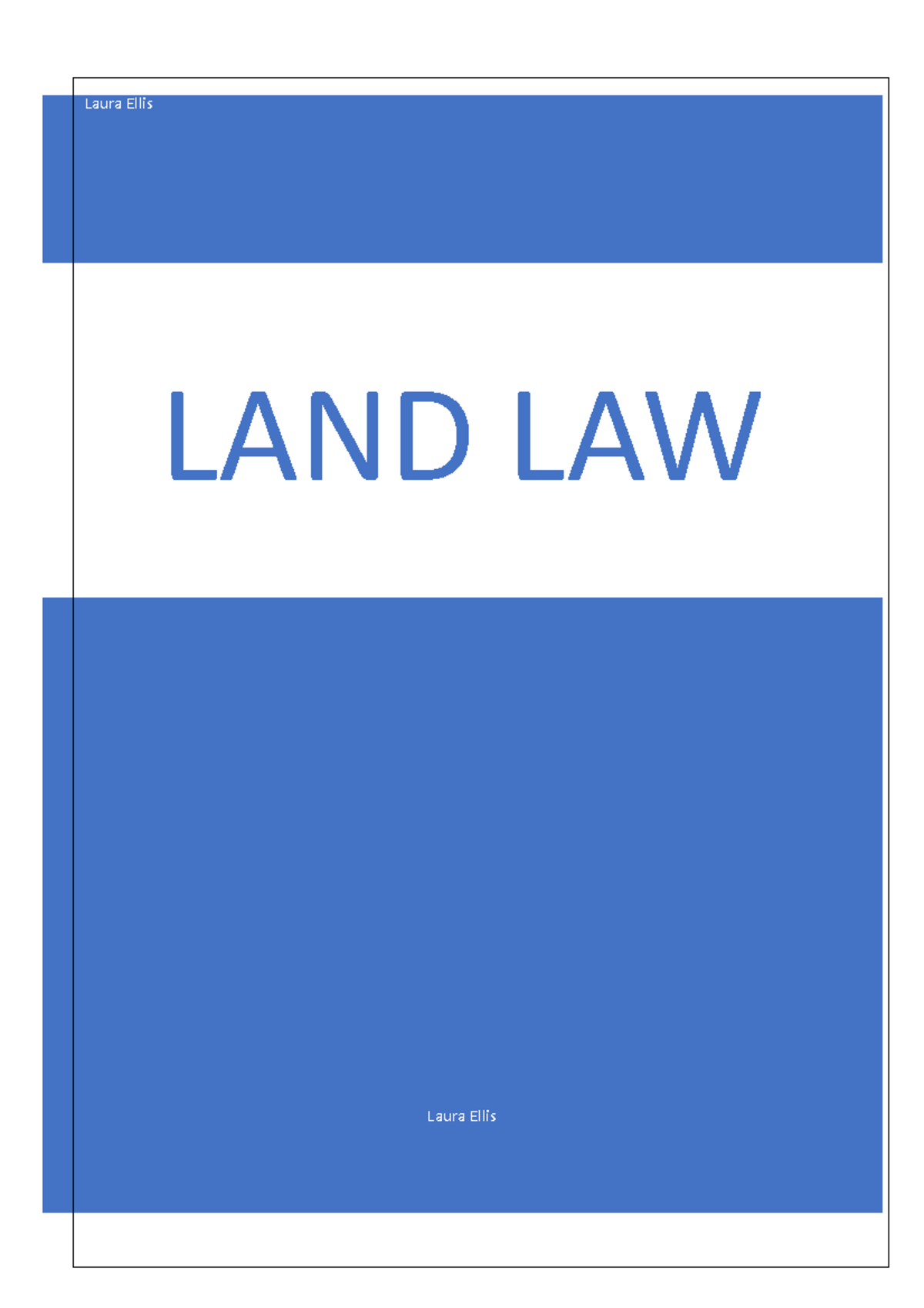 Land Law Notes quick notes help with revision Laura Ellis LAND LAW Laura Ellis Key Topics