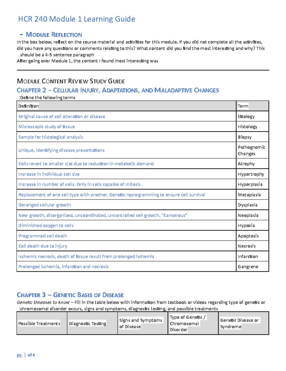 HCR 240 Module 1 Learning Guide - HCR 240 Module 1 Learning Guide ...