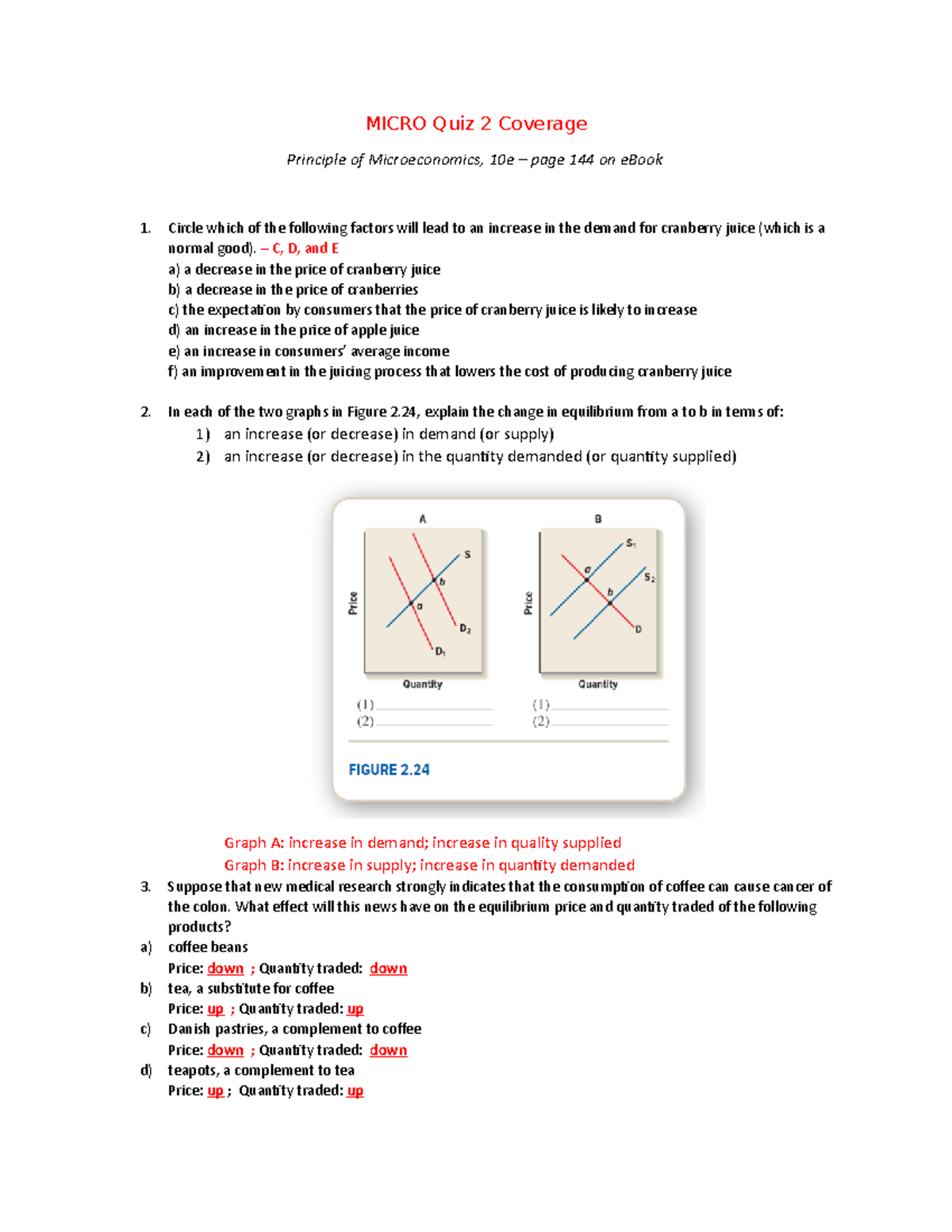 Micro Quiz Chapter 2 MICRO Quiz 2 Coverage Principle of