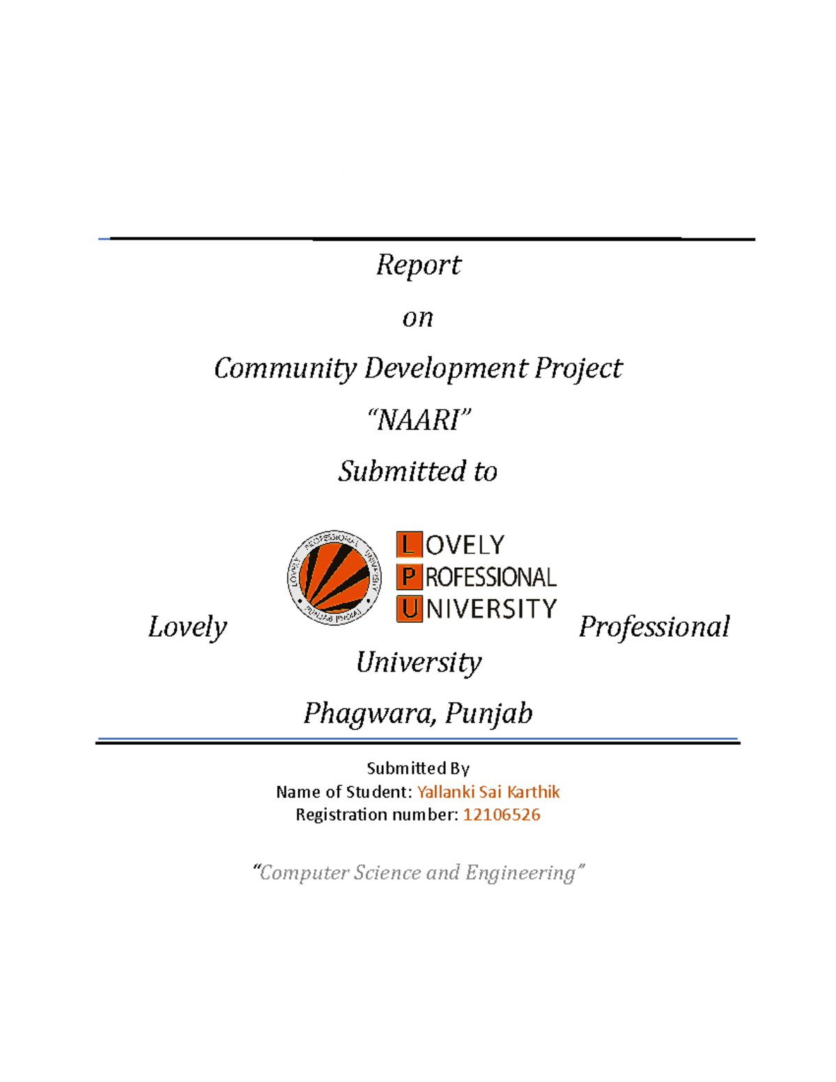 Karthik CDP File on Naari - Report on Community Development Project ...