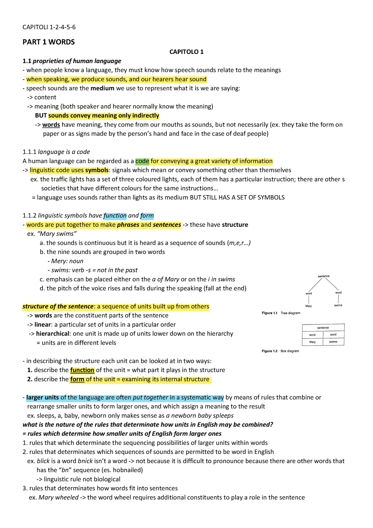 Riassunto libro English Language - CAPITOLI 1-2-4-5- PART 1 WORDS ...