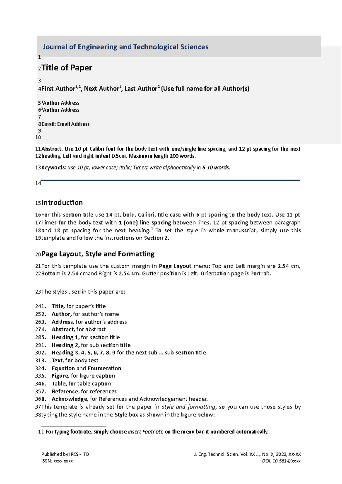 JETS-new-template 2022 - Title of Paper First Author1,2, Next Author 1 ...
