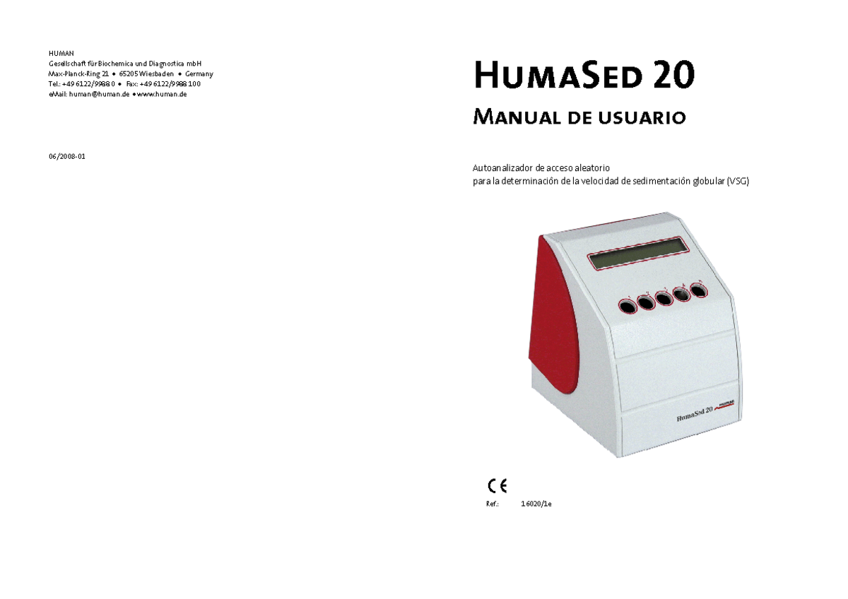 Humased 20 ES . 16020 rev06-2008-01 - Ref.: 16020/1e | HUMAN ...