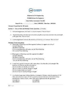 Wk 4 Tutorial - Material Science - Q1. Q2. Q3. Q4. Q5. Q6. Q7. Q8 ...