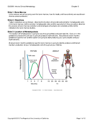 CLS200 L03 - Lecture 3 notes - Slide 1: Structure and Function of Red ...