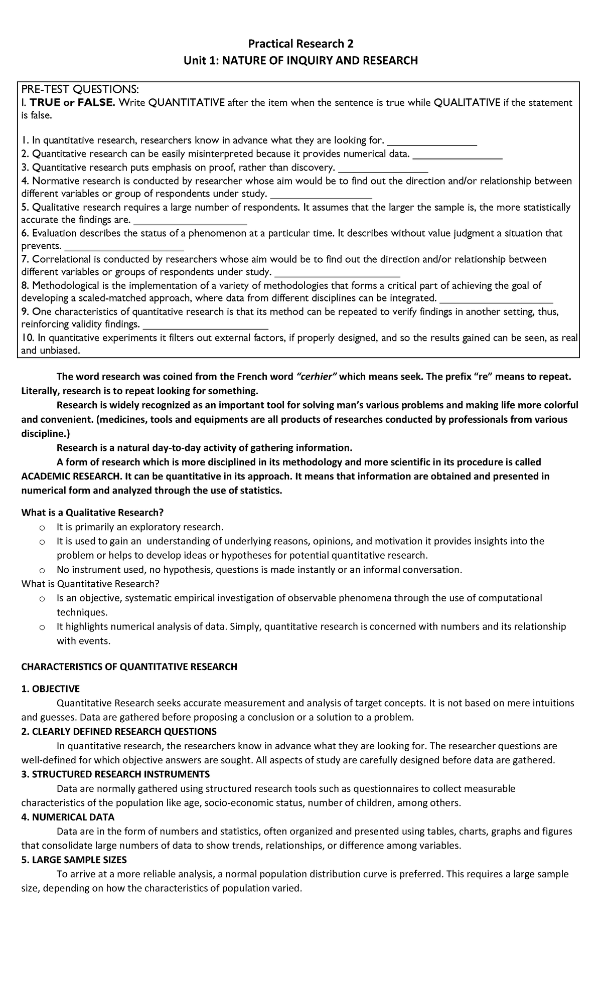 Practical Research 2 Mod 1 - Humanities and Social Sciences - UPHSD ...