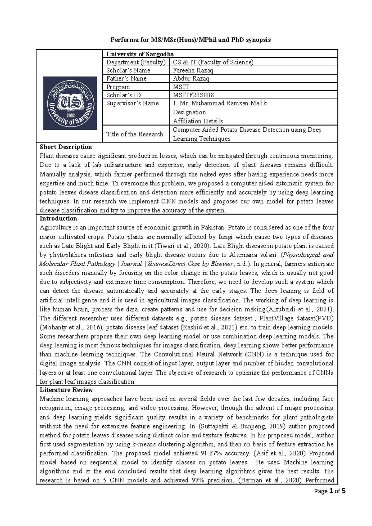 phd synopsis format anna university