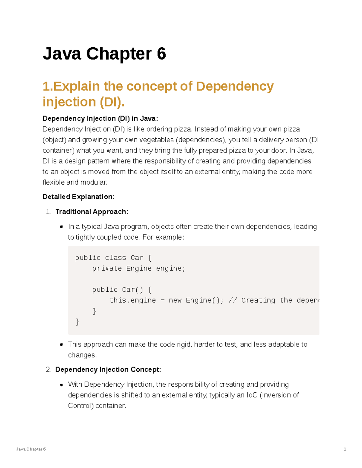 Java Chapter 6 - Dependency Injection (DI) in Java: Dependency ...