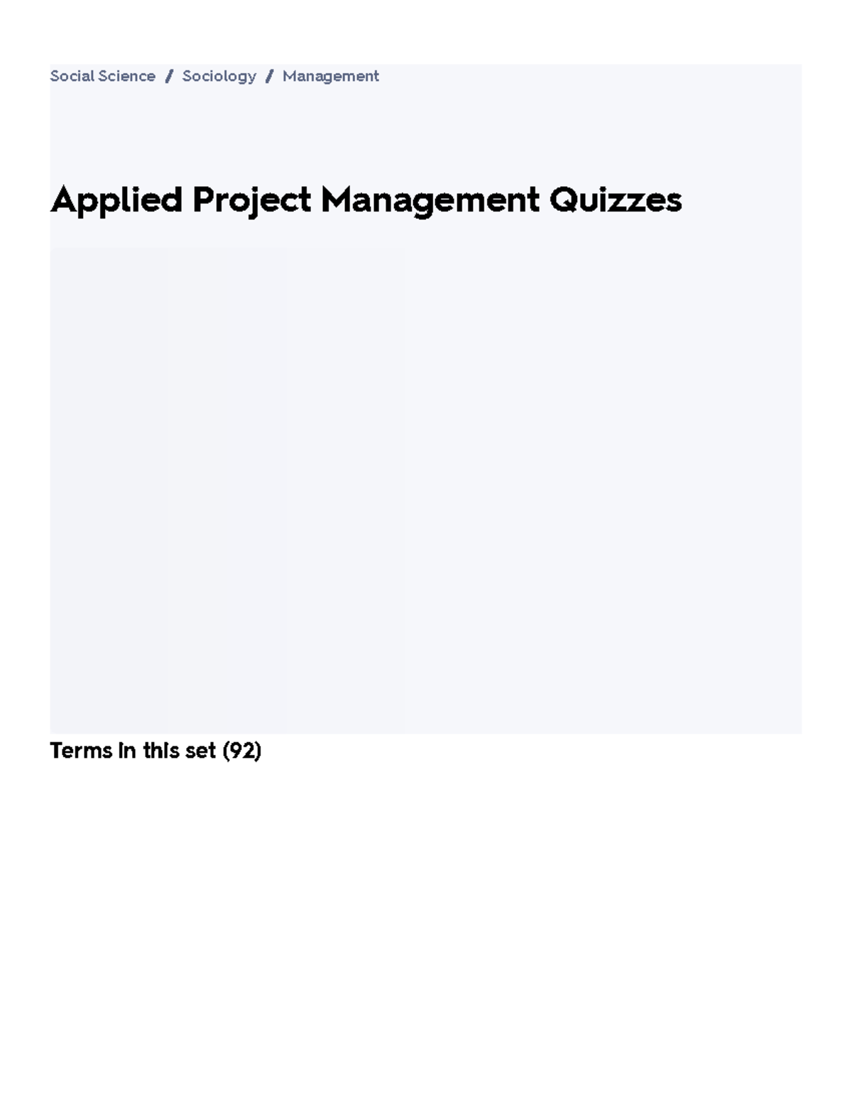 Applied Project Management Quizzes Flashcards Quizlet - Applied Project ...