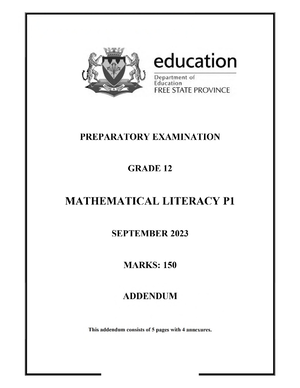 Mathematical literacy paper 2 memo - Q1 47 Q2 25 Q3 36 0442 GAUTENG ...