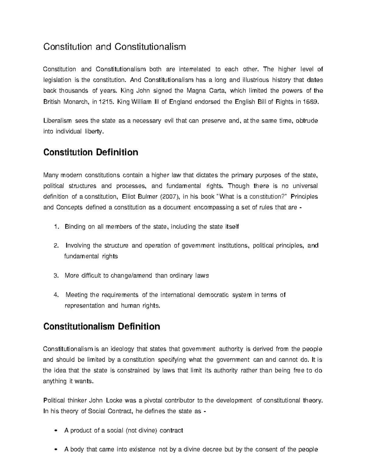 Difference between constitution and constitutionalism - Constitution ...