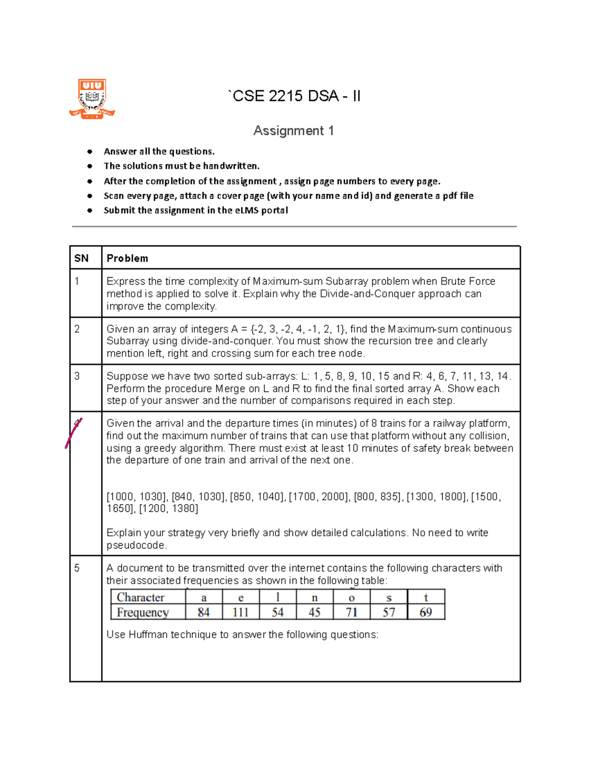 DSA II Assignment 1 - tutttut - `CSE 2215 DSA - II Assignment 1 Answer ...