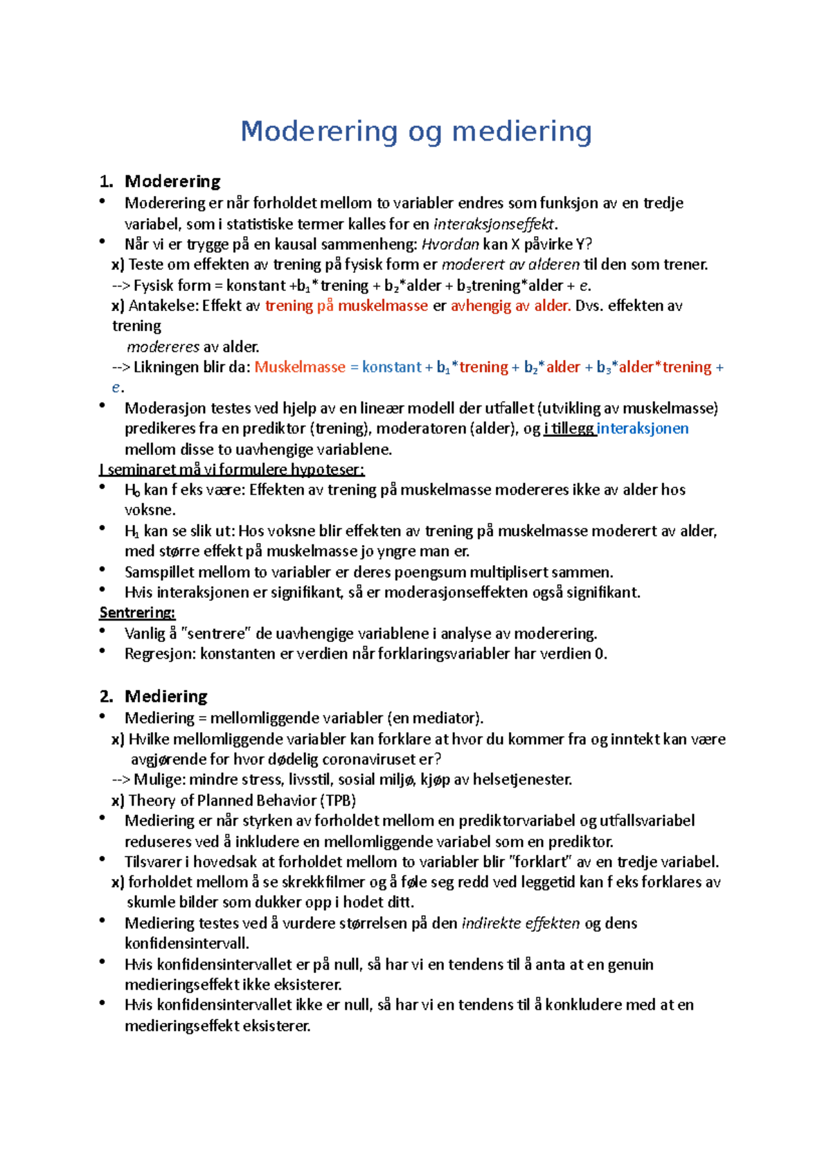 Kapittel 11 notater fra discovering statistics using ibm spss