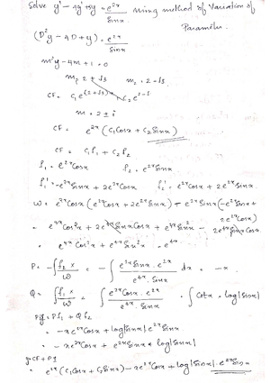 Differential Equations Part 2 - Studocu