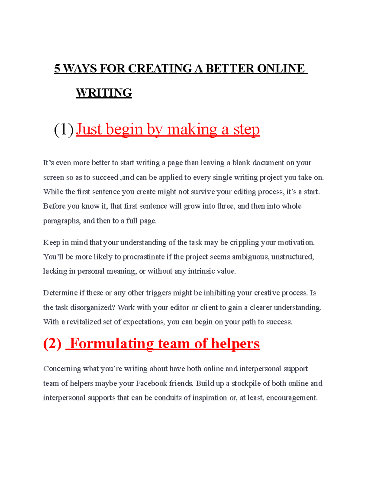 5 WAYS FOR Creating A Better Online Writing - 5 WAYS FOR CREATING A ...