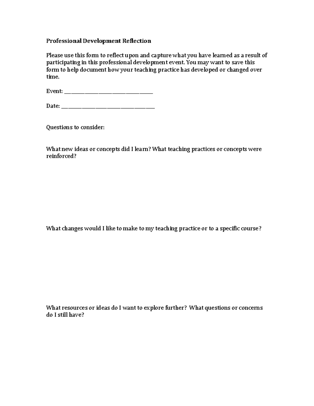 ProfessionalDevelopmentReflection Professional Development