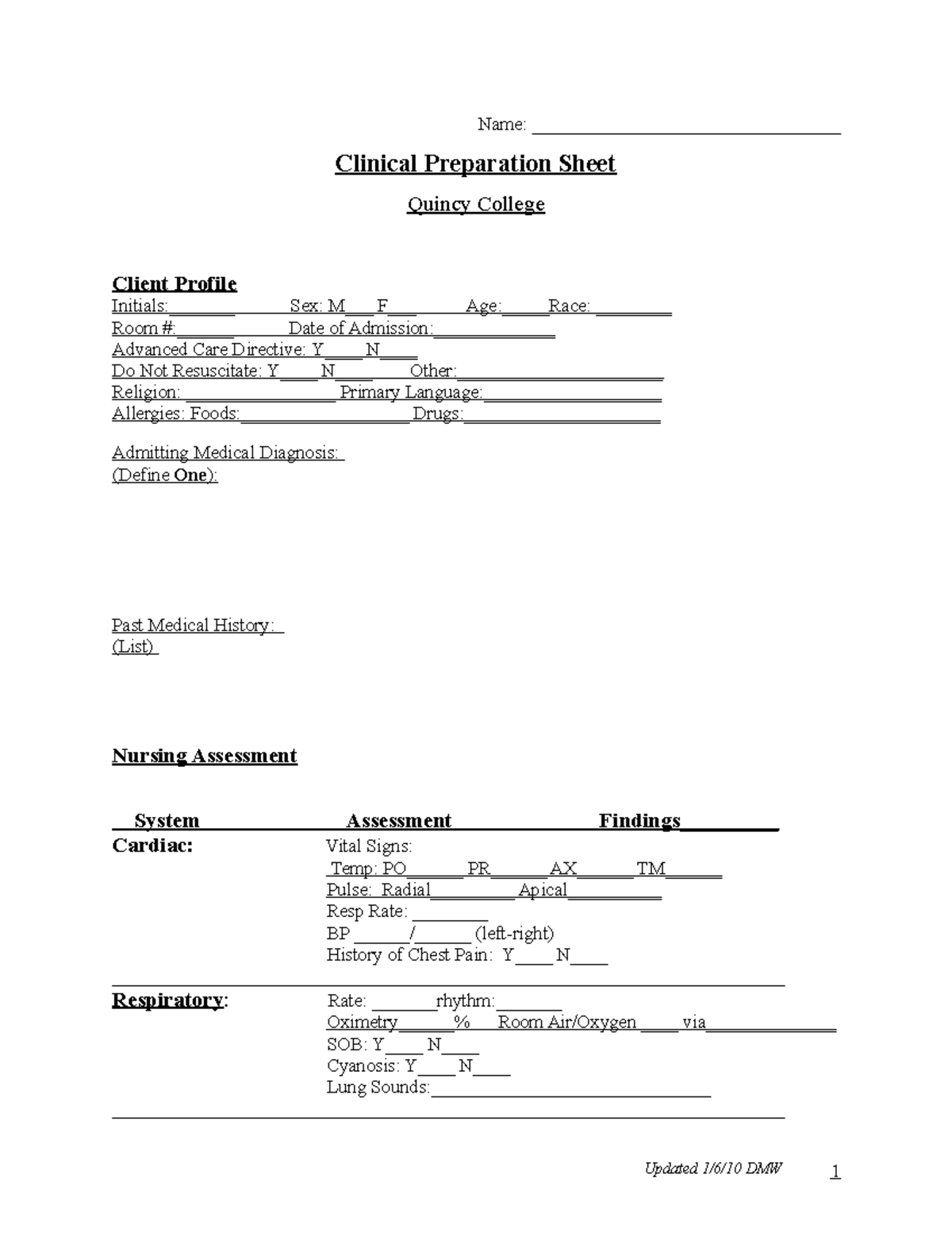 Clinical+preparation+sheet+PN+2022+ - Name ...