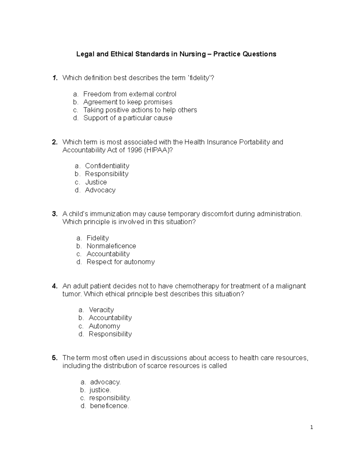 Legal And Ethical Practice Questions - Legal And Ethical Standards In ...