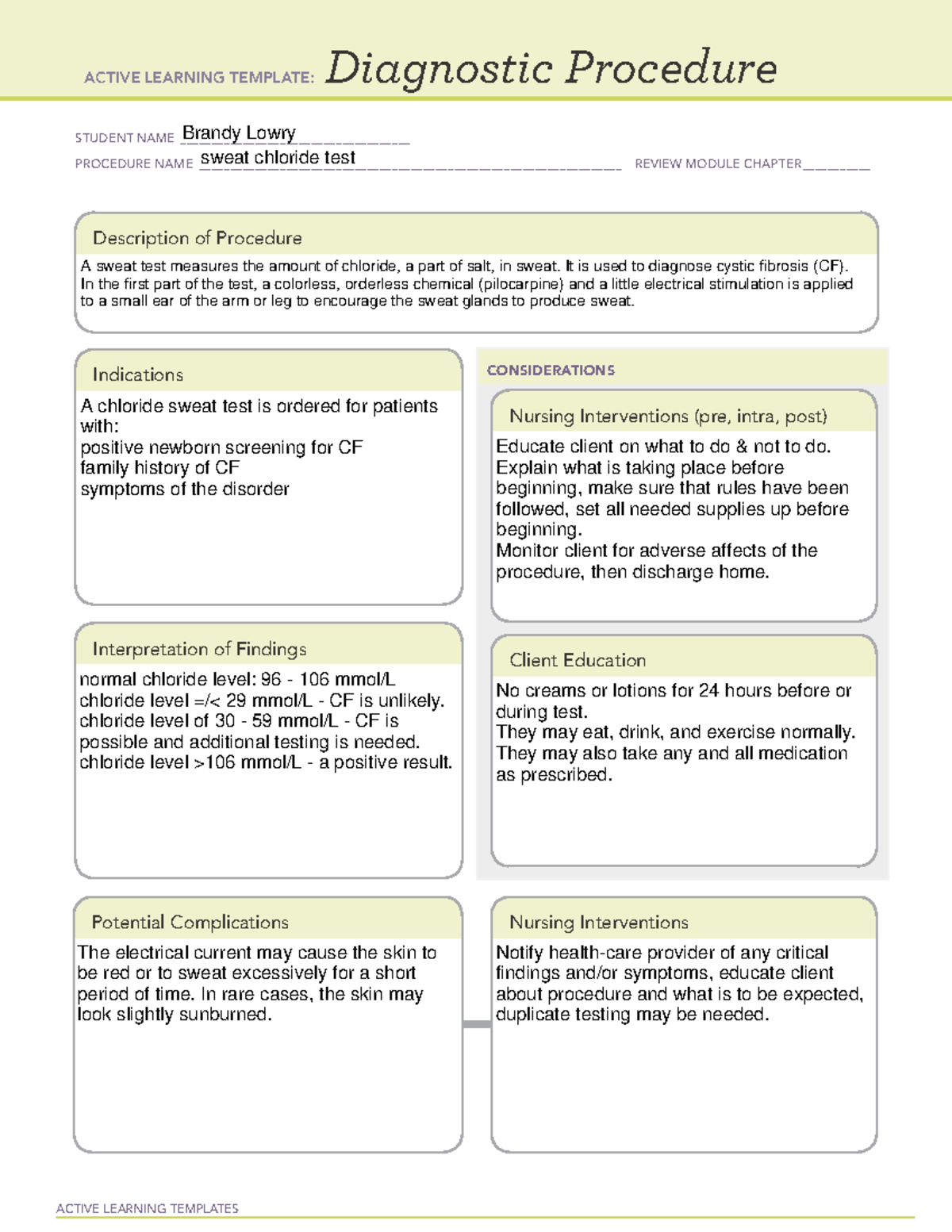 Diagnostic Procedure - Sct - Active Learning Templates Diagnostic 