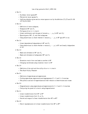 Mth 309 Formula Sheet - Formula Sheet For Final Exam, MTH 309. Last ...