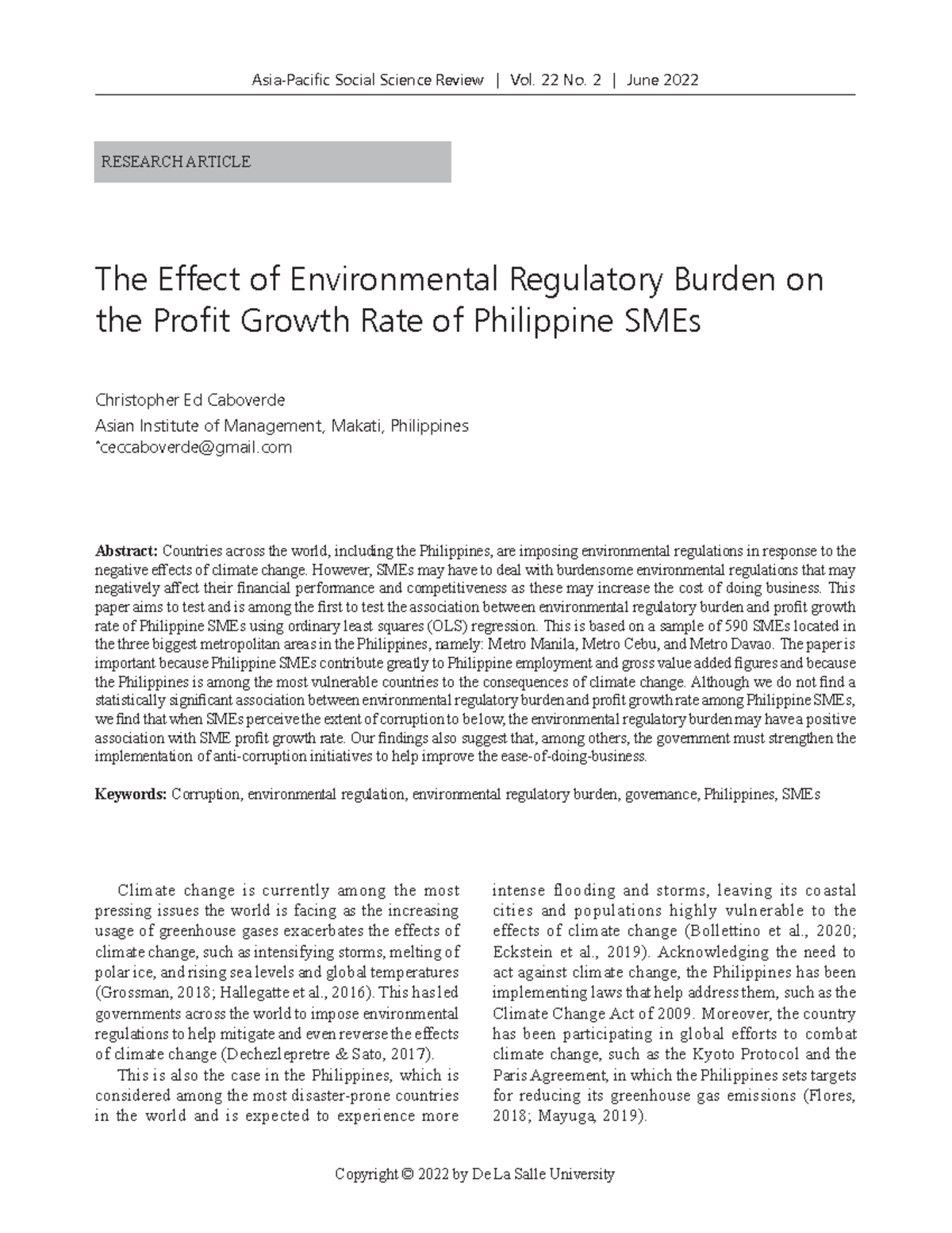 Environment-regulation - Copyright © 2022 by De La Salle University ...