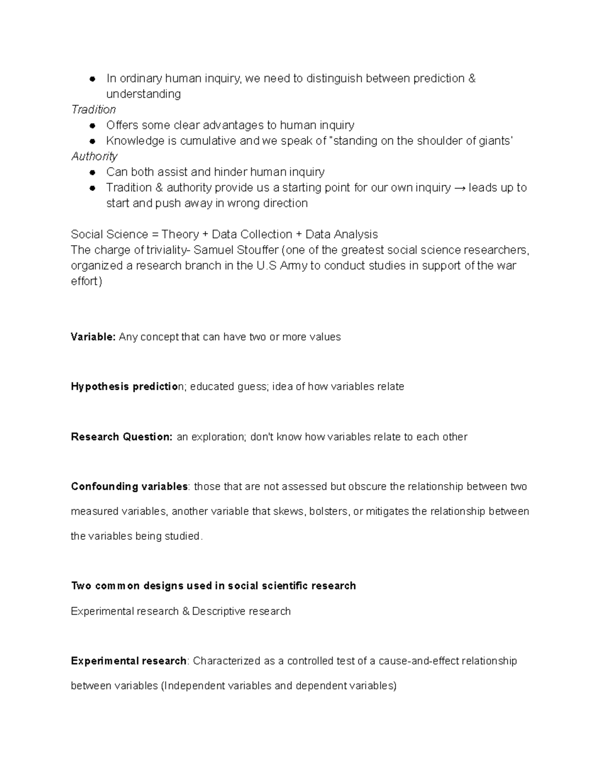 Cmn 102 Ch 1 pt - Lecture - In ordinary human inquiry, we need to ...