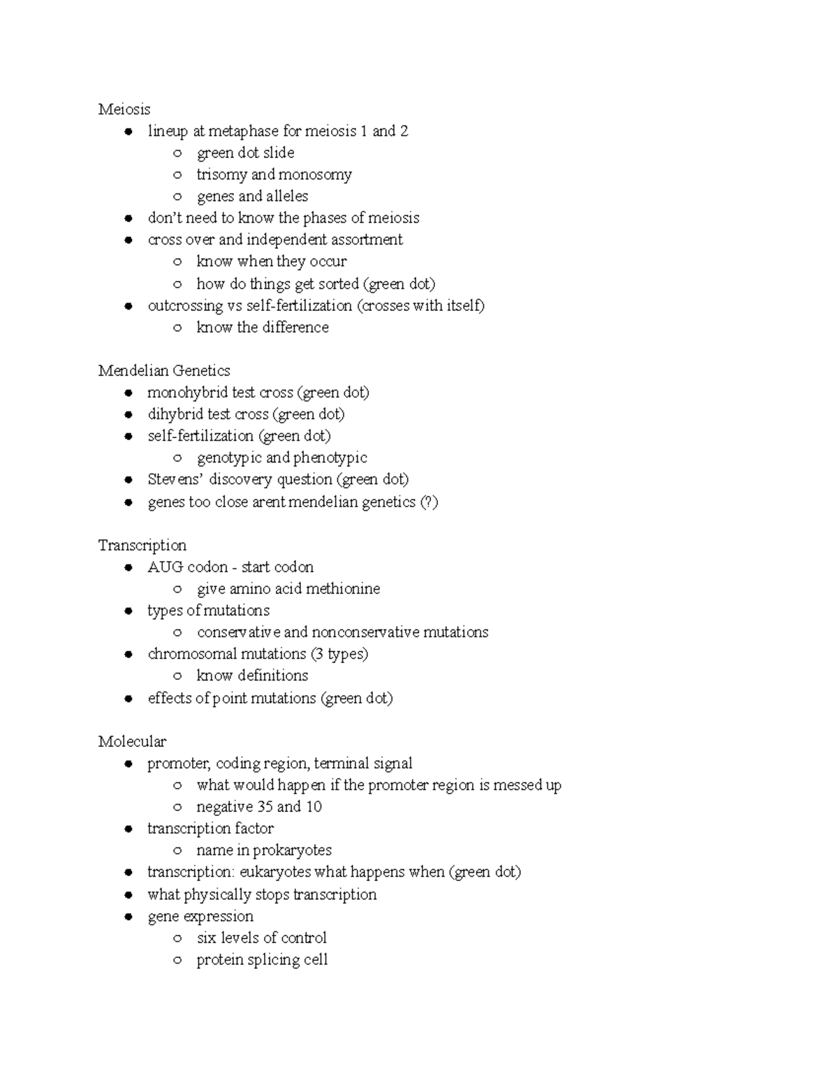 Biology 113 Exam 3 Review - Meiosis lineup at metaphase for meiosis 1 ...