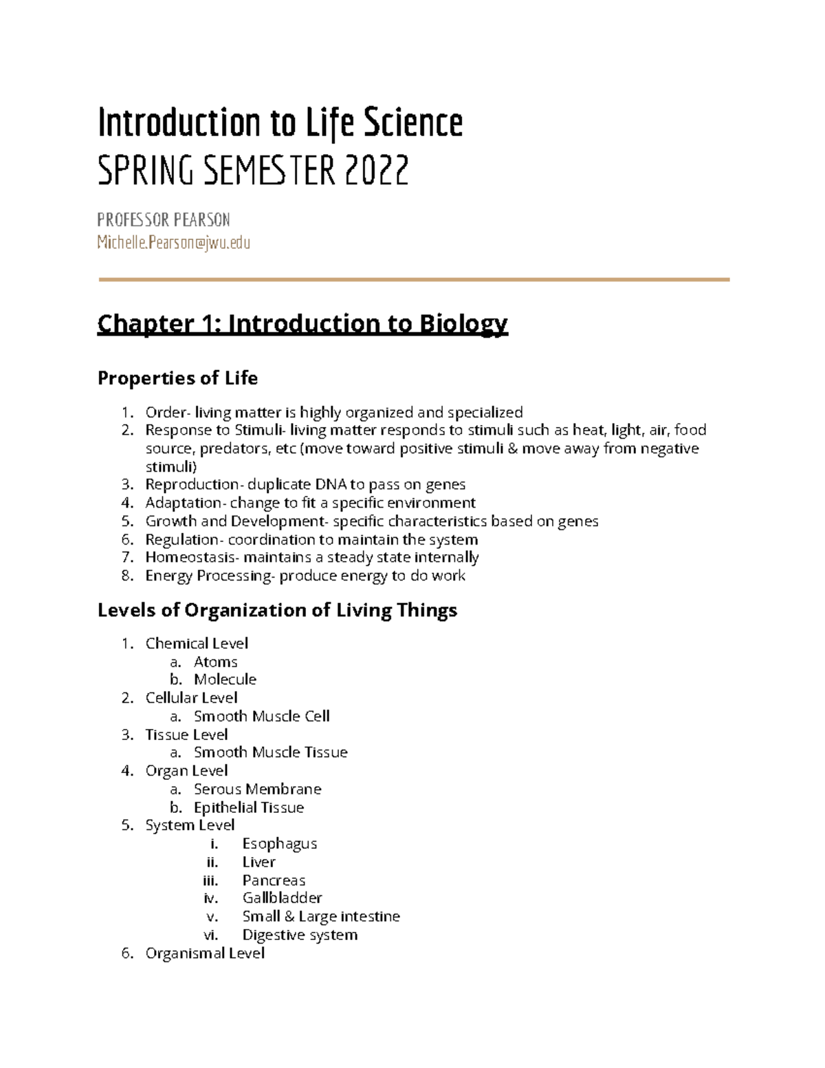 introduction to life science essay