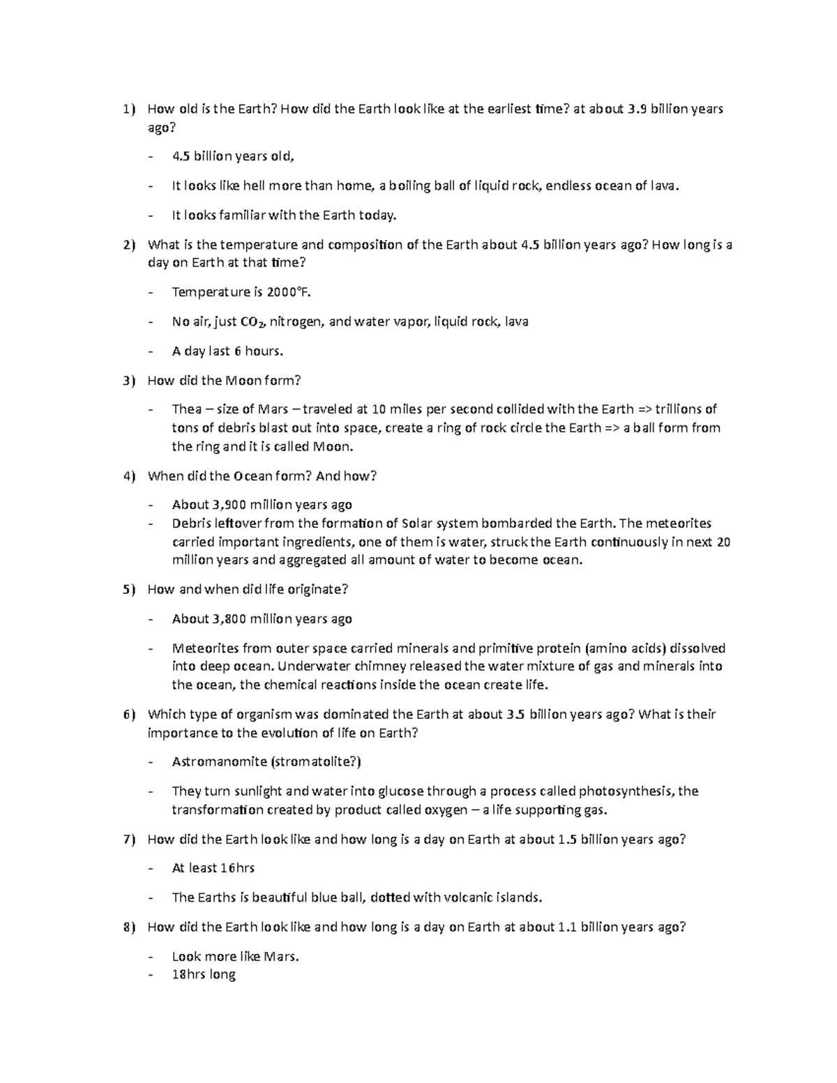History of Earth - Lecture notes 5 - How old is the Earth? How did the ...