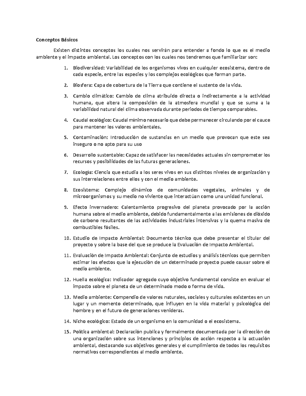 Conceptos Basicos De Impacto Ambiental Conceptos Bsicos Existen