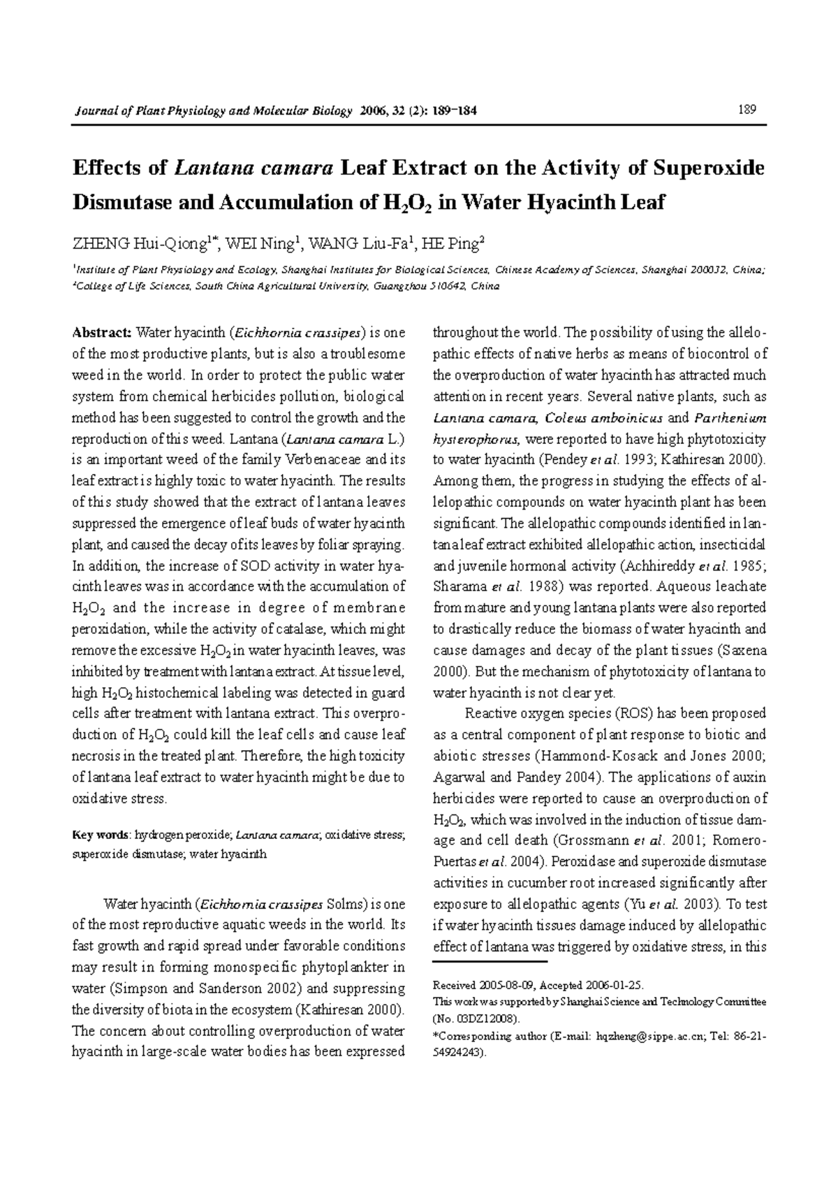 Hyacinth control - Journal of Plant Physiology and Molecular Biology ...