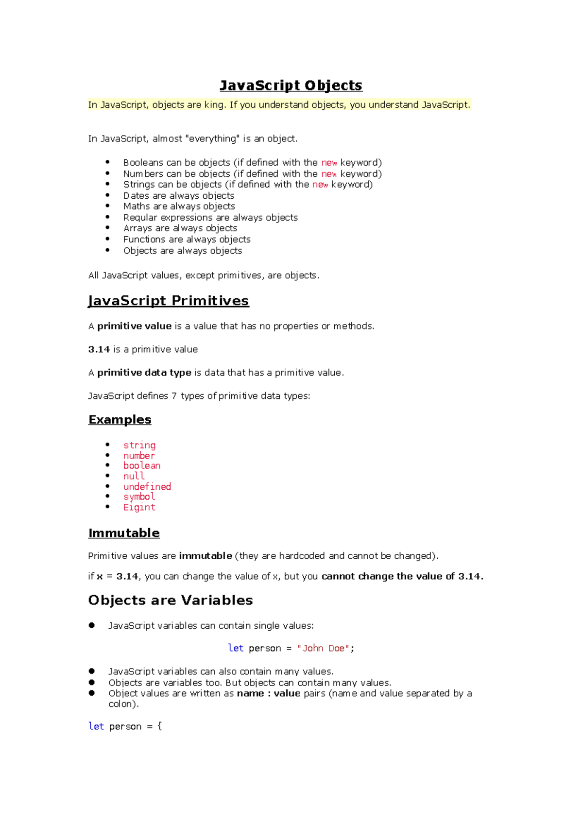Java Script Objects - Javascript objects - JavaScript Objects In ...