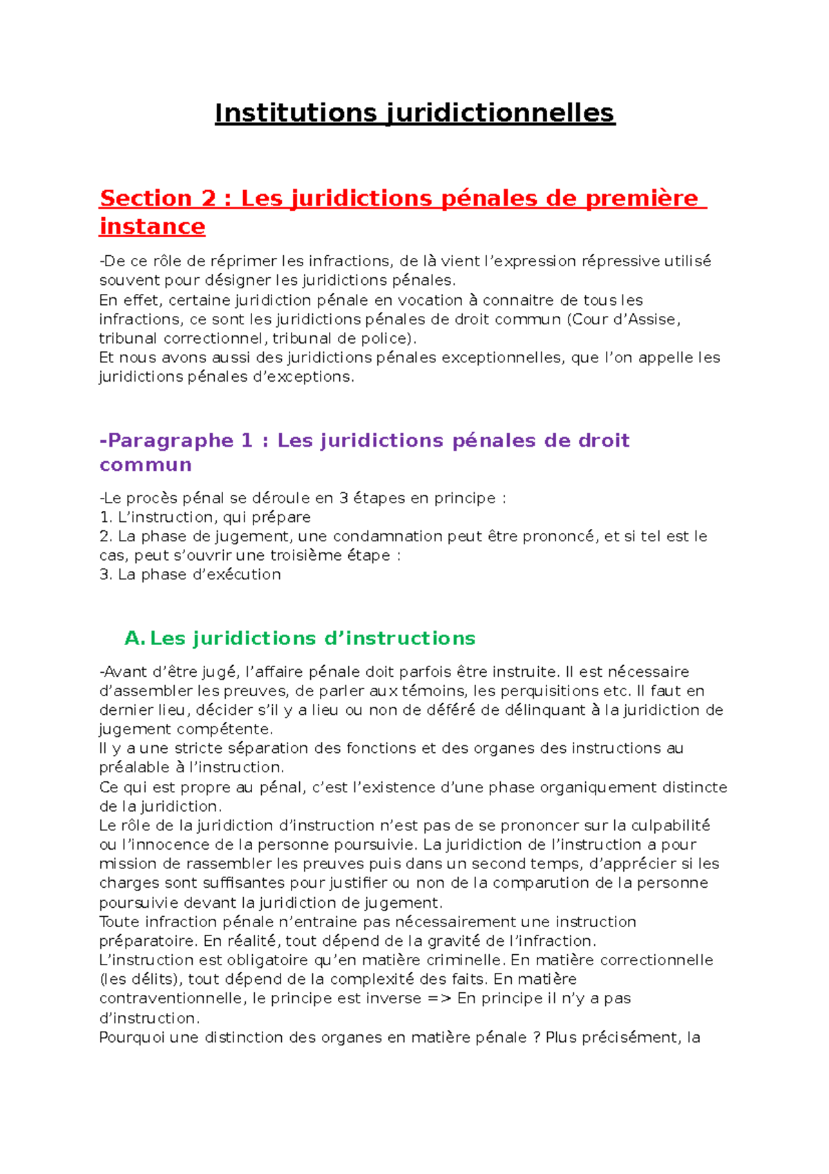 IJ III-2 & - cour 3bis - Institutions juridictionnelles Section 2 : Les ...