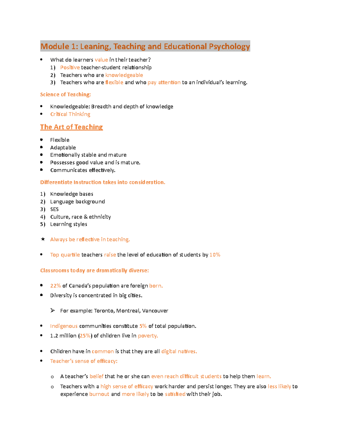Module 1 Learning, Teaching and Educational Psychology - Module 1 ...