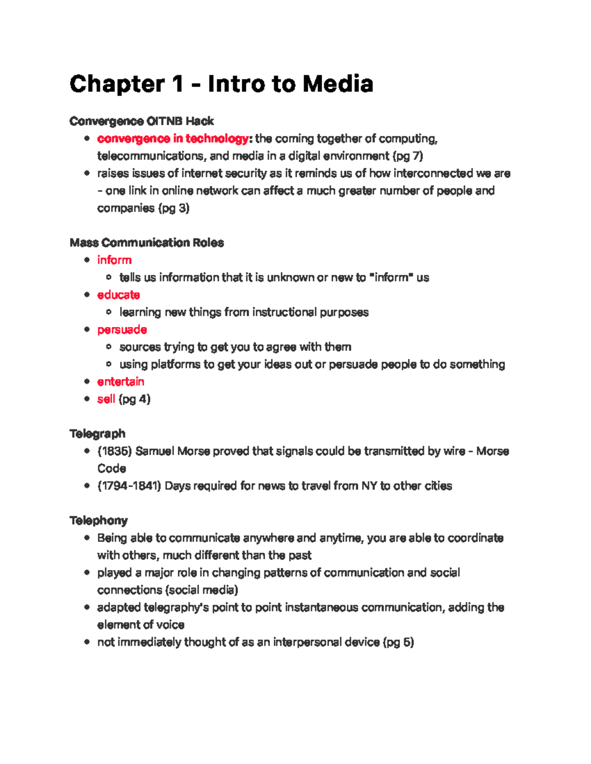 Chapter 1 - Intro To Media - C H A P Te R 1 - I N T Ro To M E D I A ...