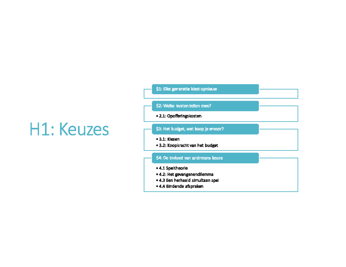 Levensloop H1 Aantekeningen - Economie - Studeersnel