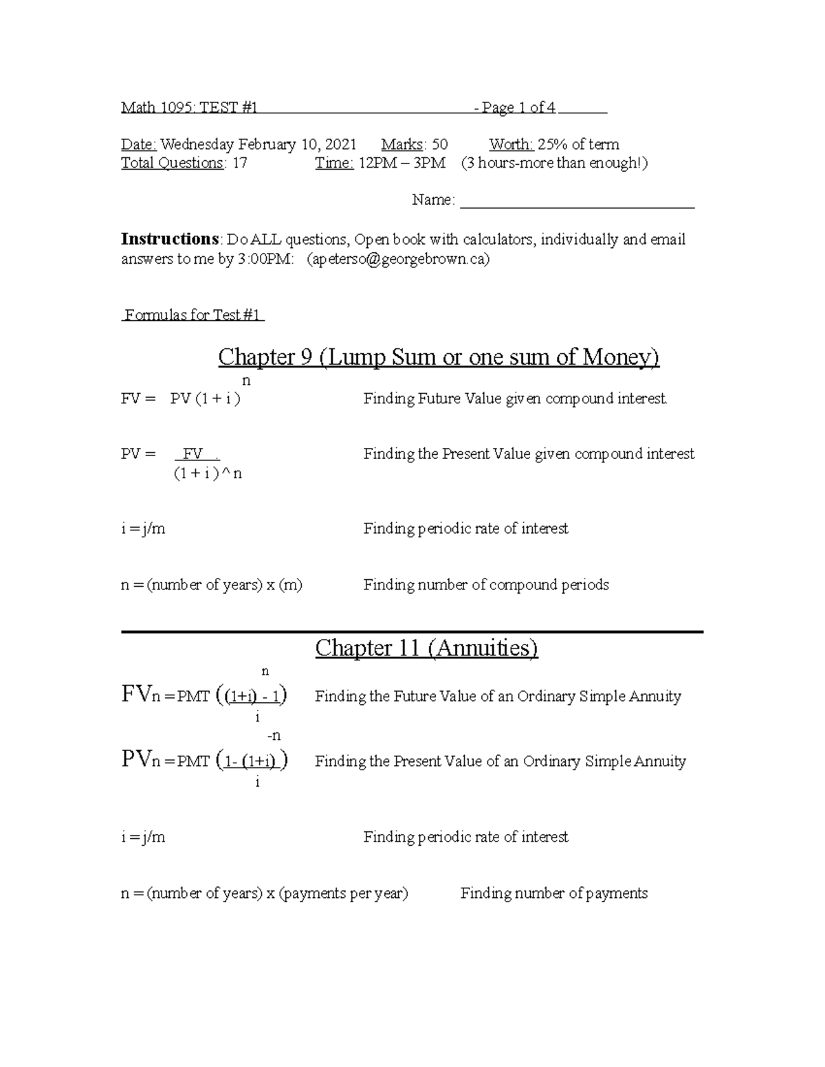 Test#1.3-w2021Online Math 1095 - Math 1095: TEST #1 - Page 1 of 4 Date ...