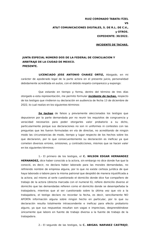 Solicitud de notificacion de aviso de rescision laboral al tribunal ...