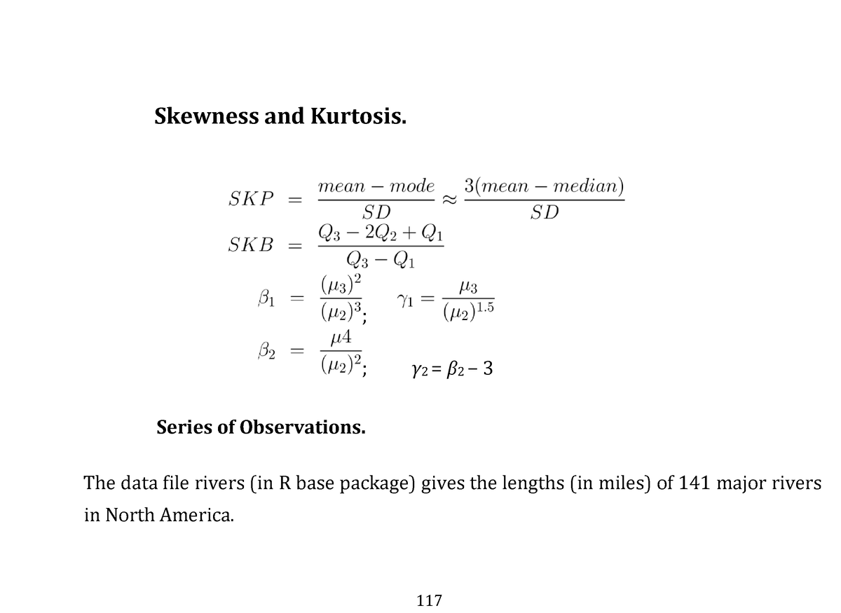 Skewness Kurtosis R Skewness And Kurtosis 2 2 3 Series 