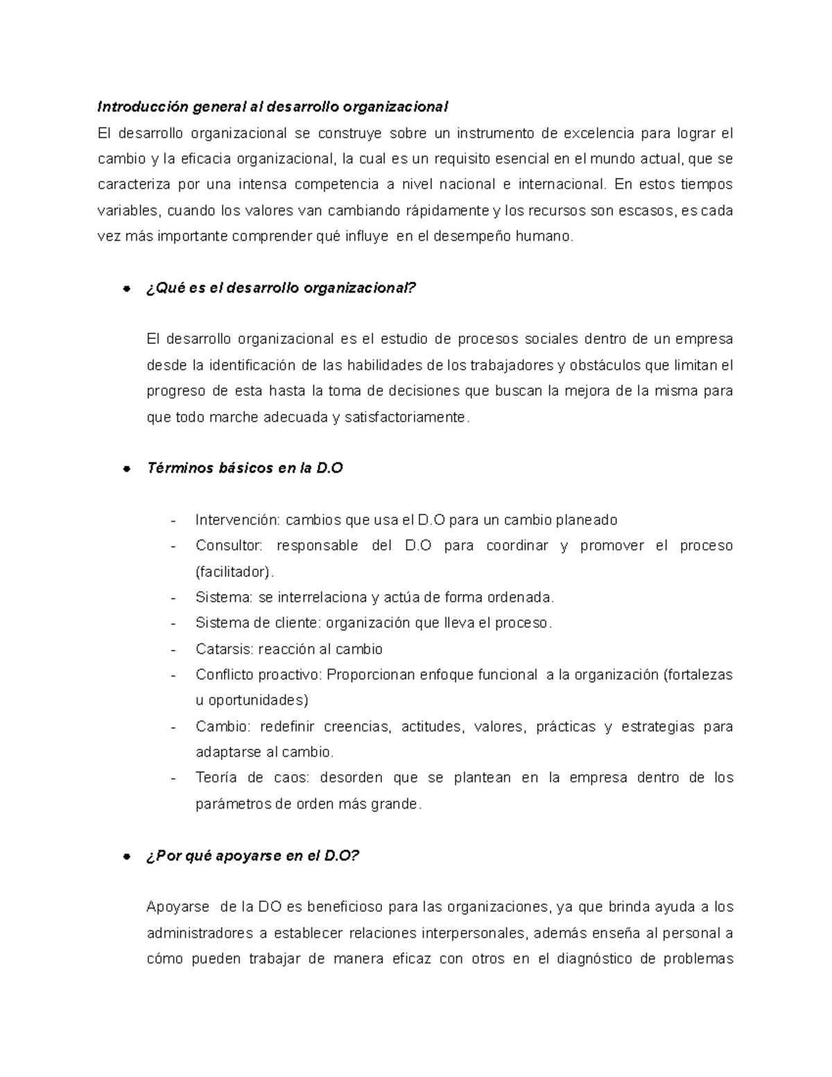 ¿Qué es el desarrollo organizacional - Introducción general al ...