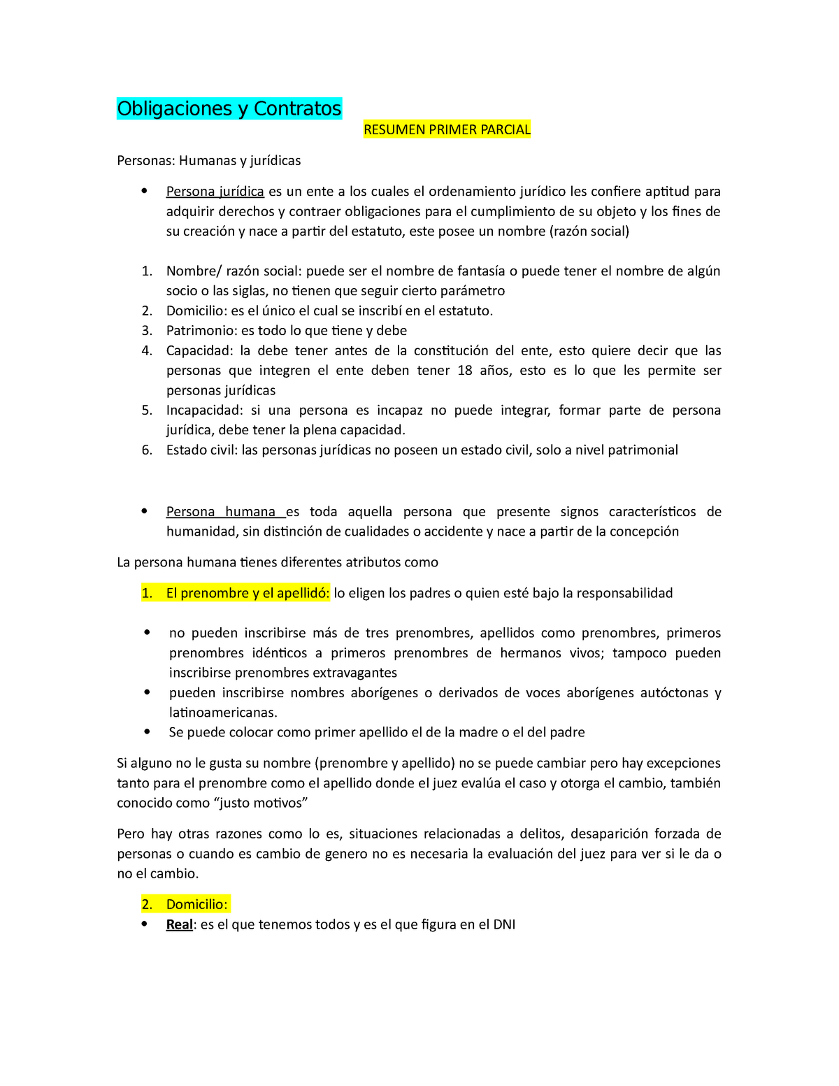 Resumen Primer Parcial Obligaciones Y Contratos - Obligaciones Y ...