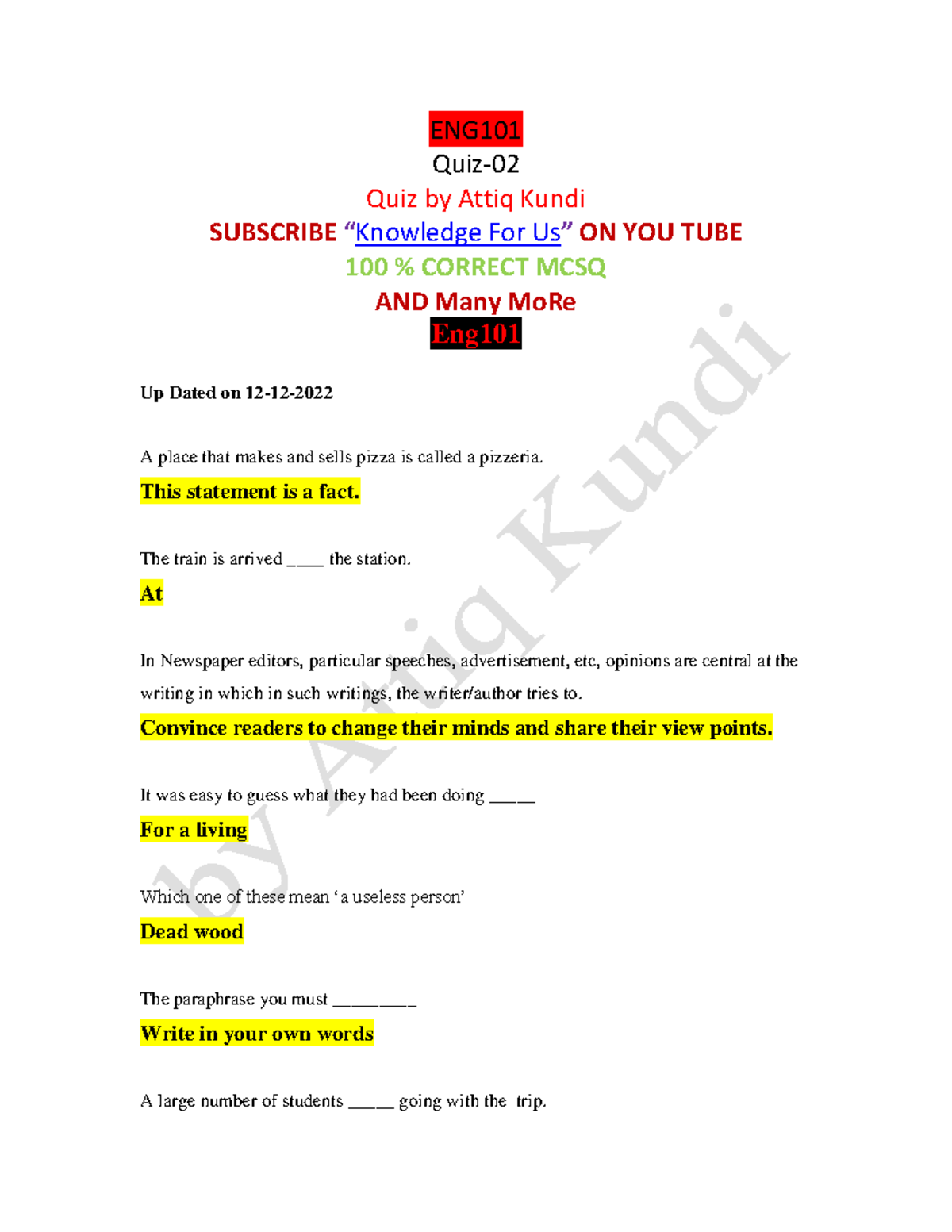 Eng101 Quiz 2 Solved By Asfand Yarr Eng Quiz Quiz By Attiq Kundi Eng101 Quiz 2 Solved By Asfand Yarr Eng Quiz Quiz By Attiq Kundi