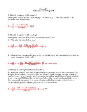 Online HW 3 - Physics 132 Online Homework Problems Chapter 3 Problem 1 ...