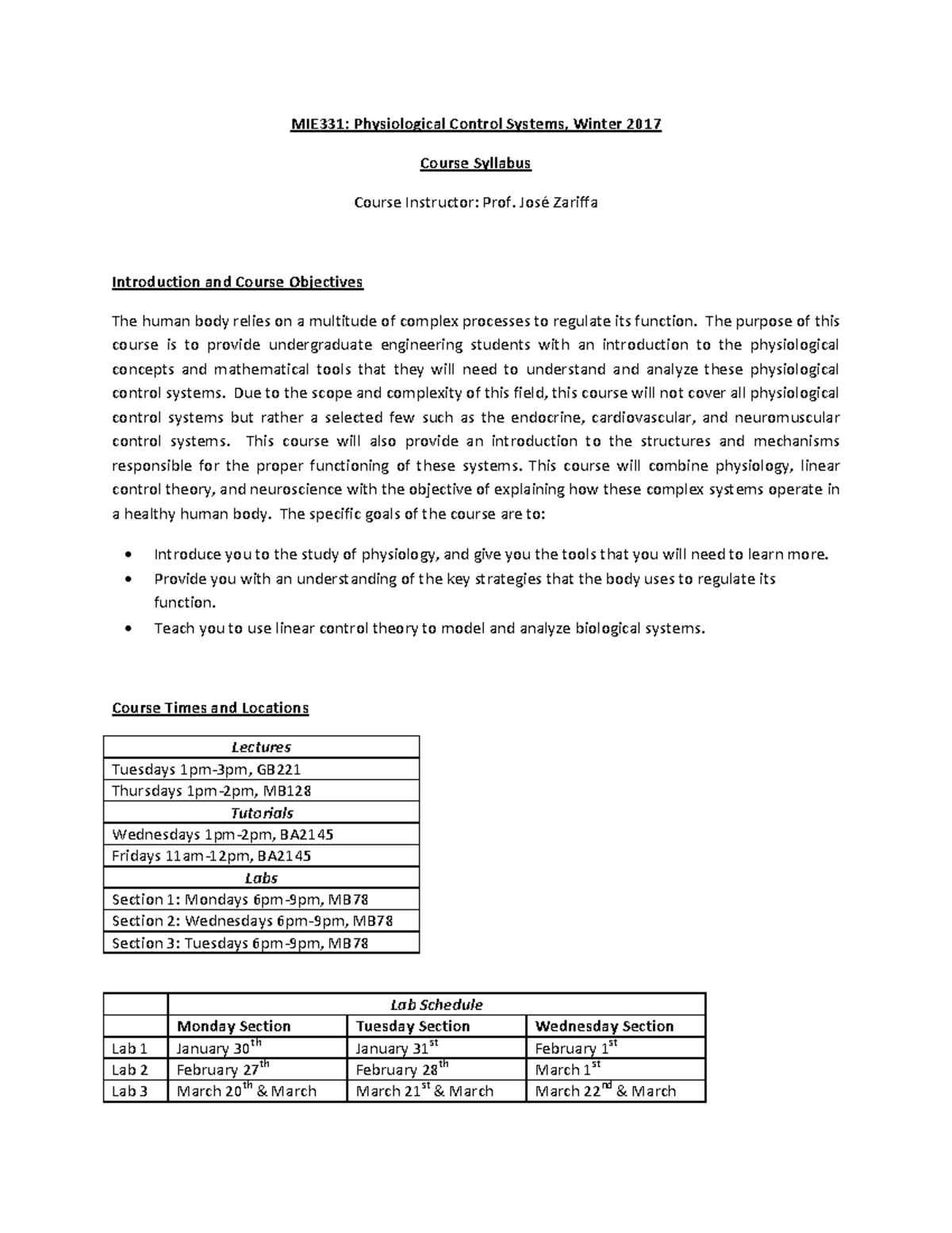 MIE331H1-Syllabus-2017 1 - MIE331: Physiological Control Systems ...