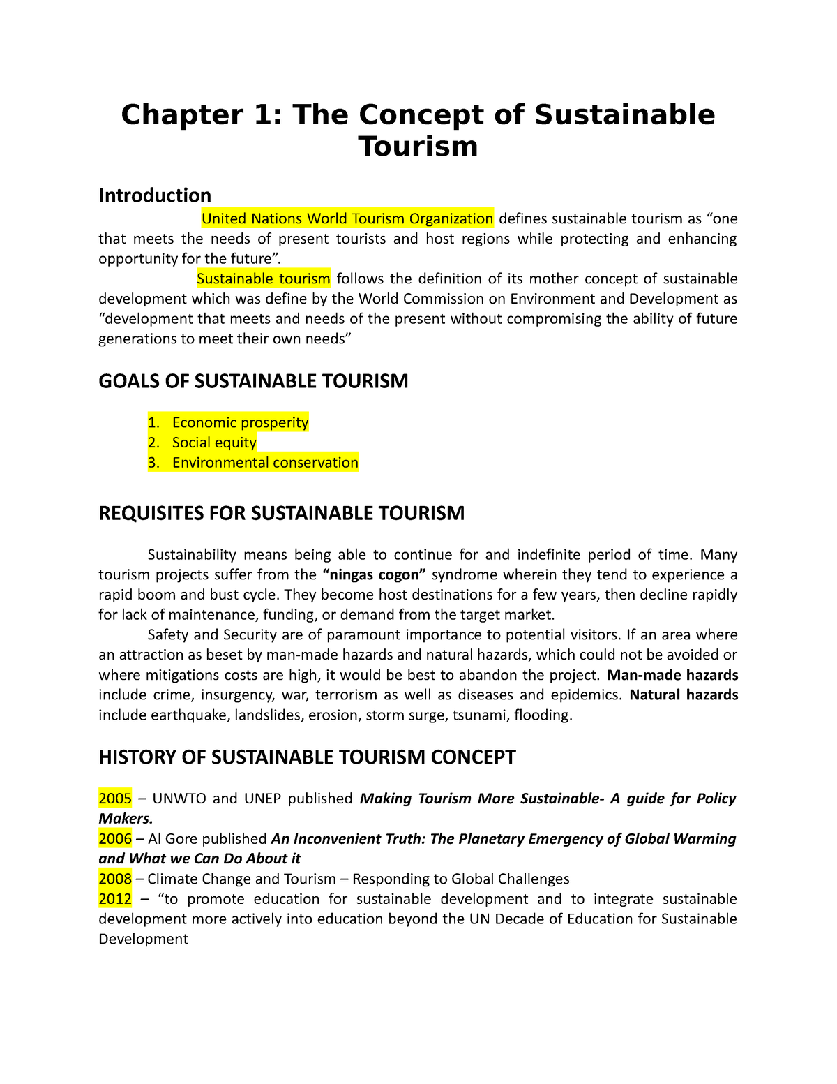 sustainable tourism case study