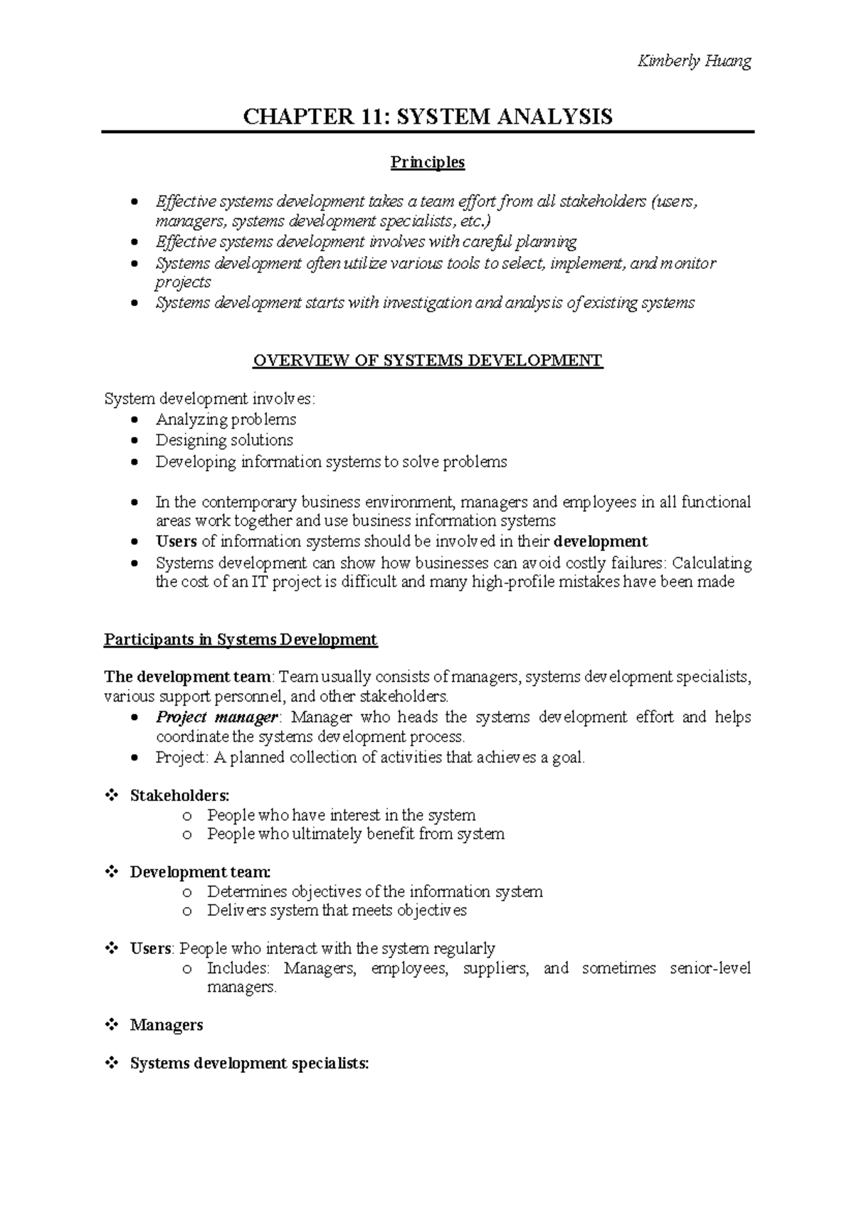 INF Chapter 11. . . . - CHAPTER 11: SYSTEM ANALYSIS Principles ...