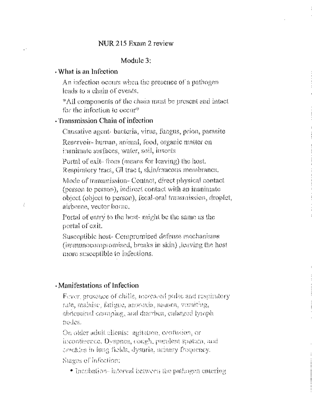 Exam 2 study guide - NUR 215 Exam 2 review Module 3: What is an ...